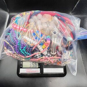 Mixed Estate Lot 2.1lb Necklaces Earrings Bracelets Wearable Sellable 1980-2000s